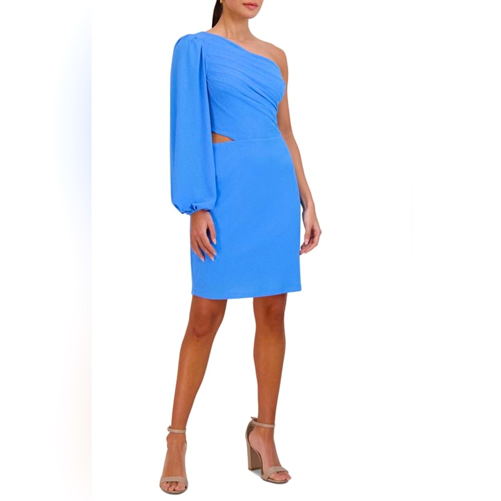 BCBGeneration Blue One Shoulder Cutout Dress